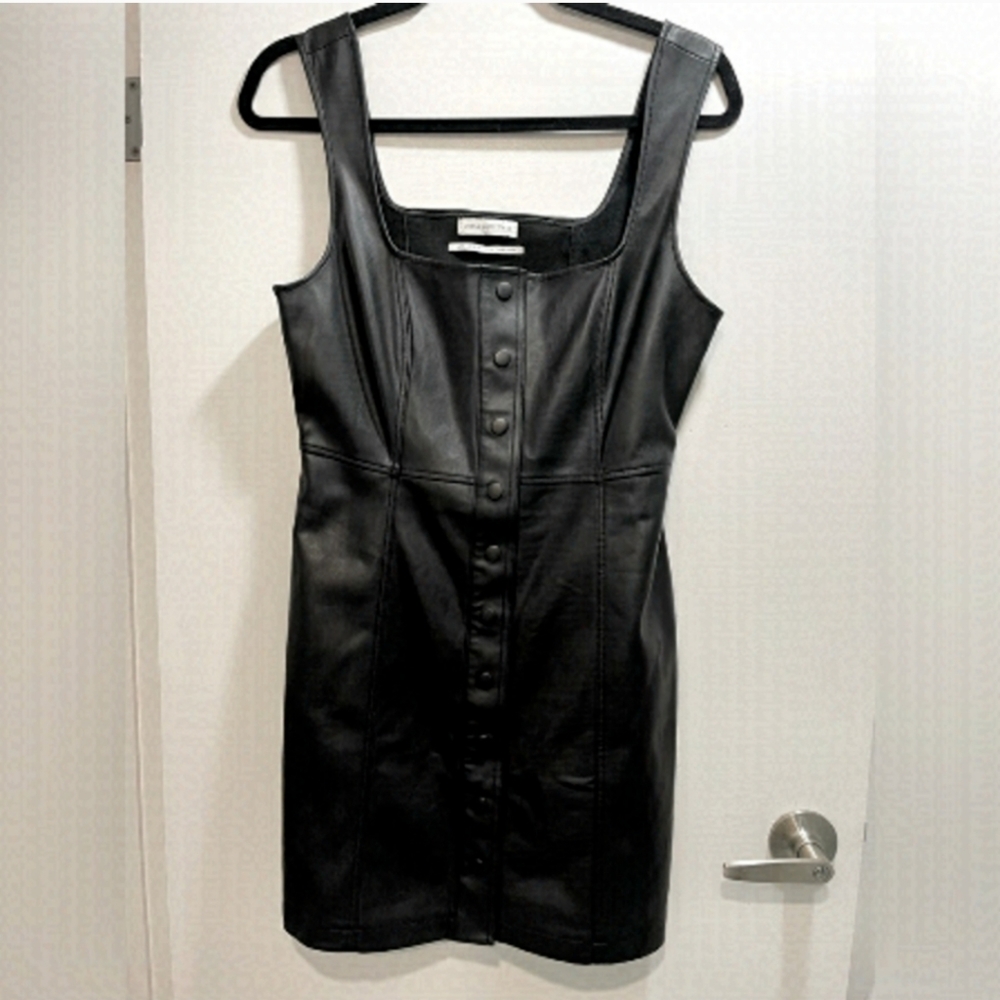 Urban Outfitters Size 6 Button Faux Leather Dress